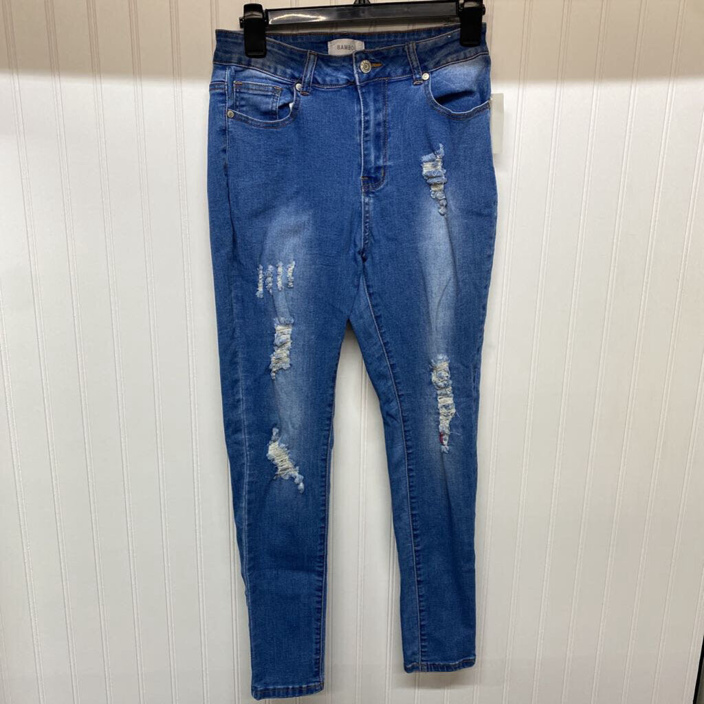 DISTRESSED DENIM JEANS