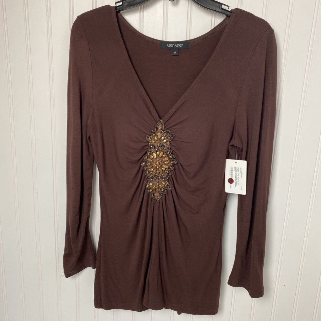 LONG SLEEVE BEADED TOP