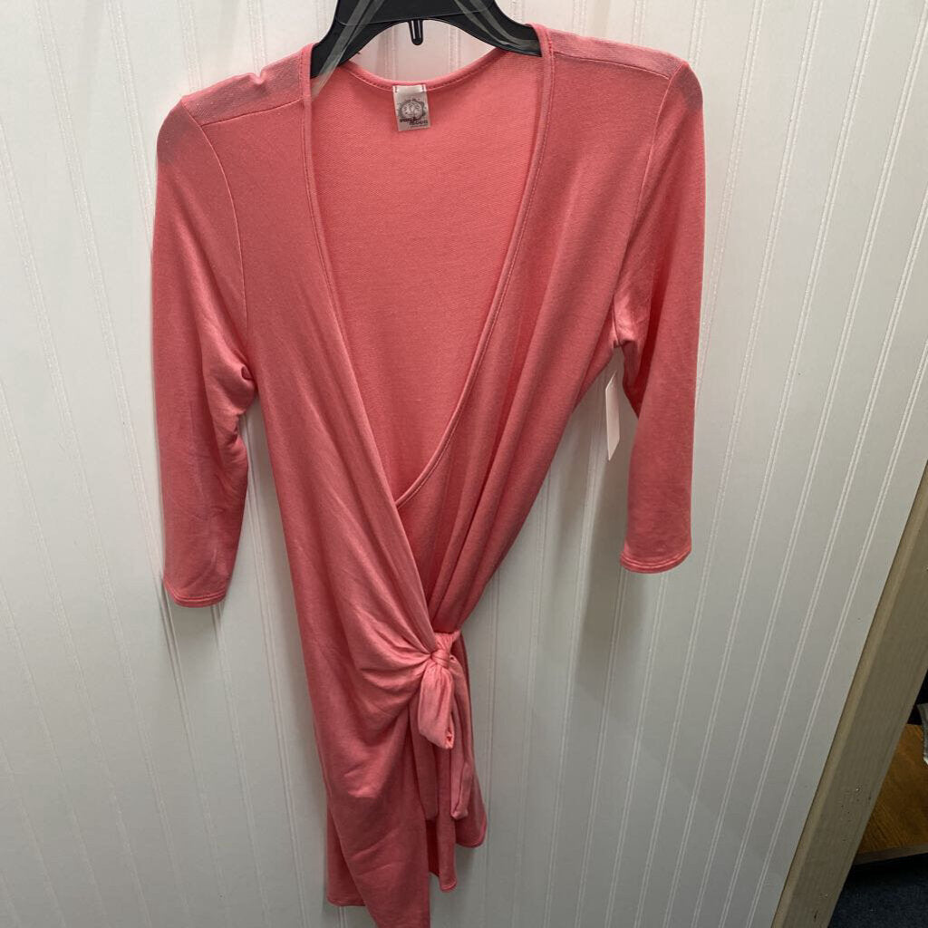 LONG SLEEVE V NECK WRAP DRESS