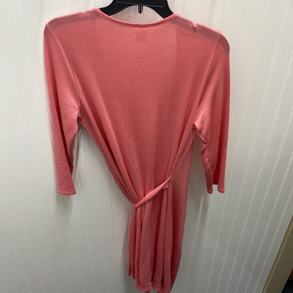 LONG SLEEVE V NECK WRAP DRESS