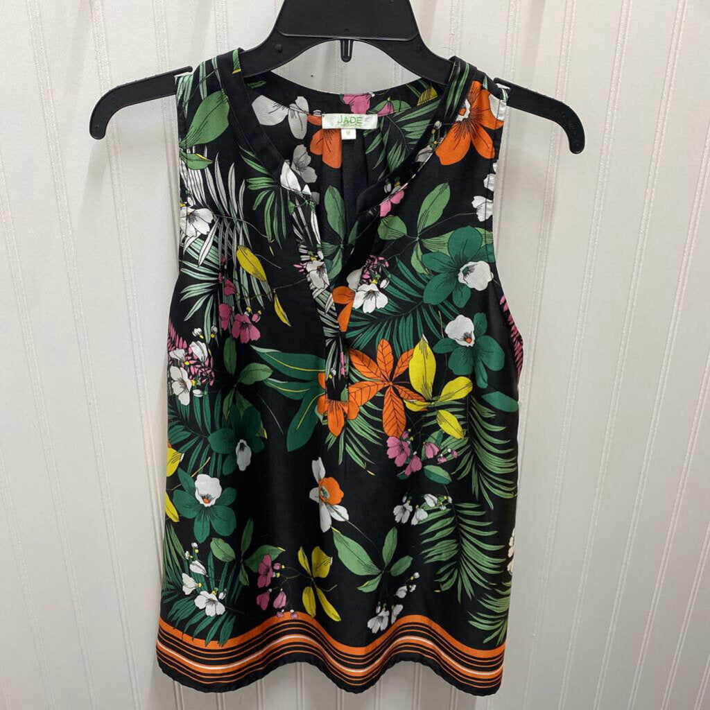 SLEEVELESS FLORAL PRINT BLOUSE