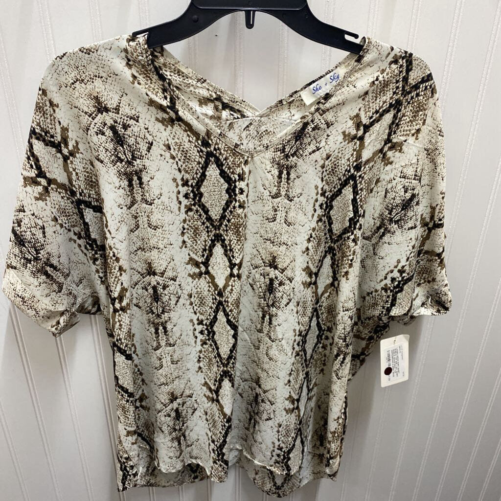 SHORT SLEEVE SNAKE PRINT TOP
