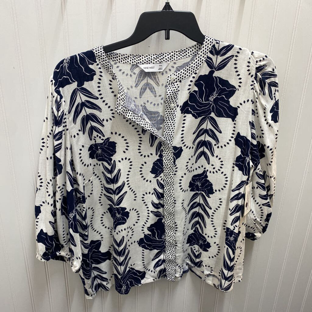 LONG SLEEVE FLORAL PRINT BLOUSE