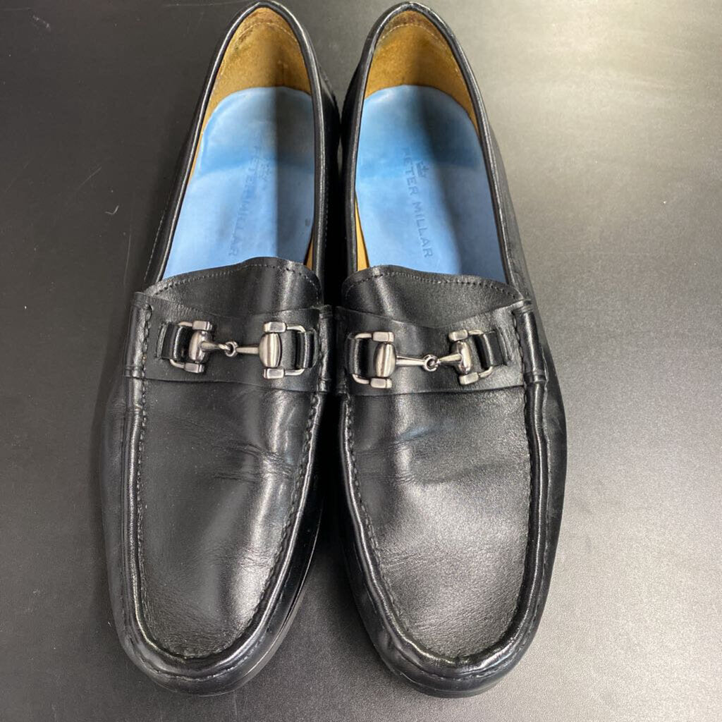 BLACK LOAFER SHOE SILVER BUCKLE
