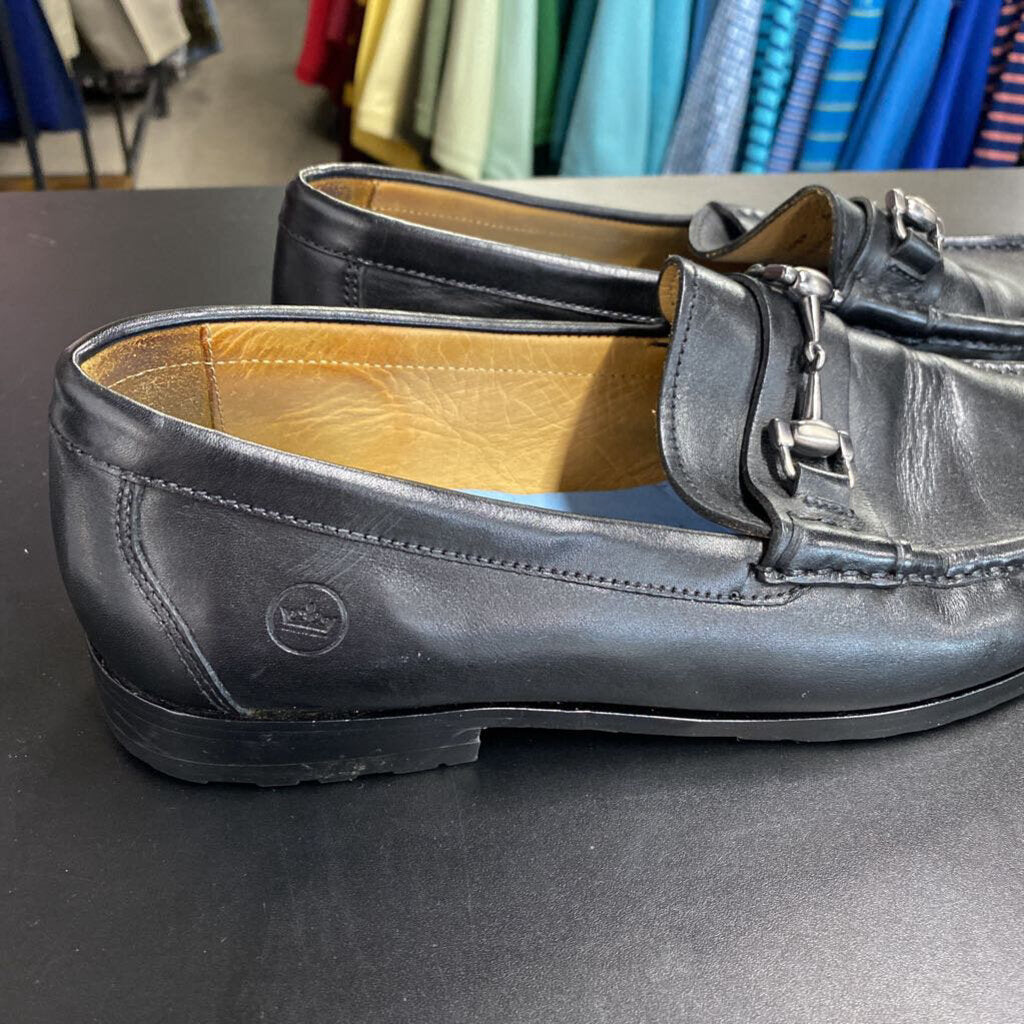 BLACK LOAFER SHOE SILVER BUCKLE