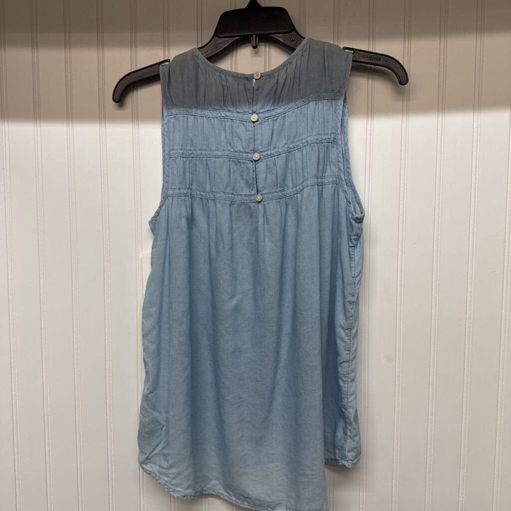 SLEEVELESS DENIM TOP