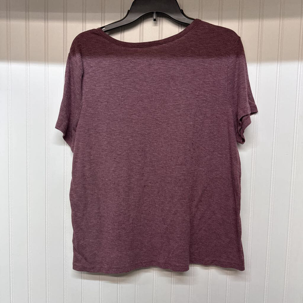 SHORT SLEEVE RIBBED KNIT TOP