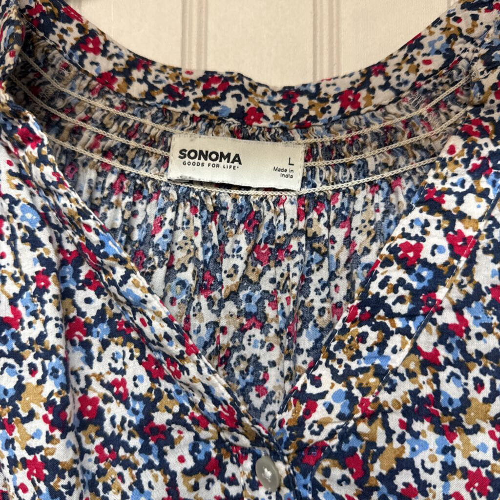 LONG SLEEVE FLORAL PRINT TOP