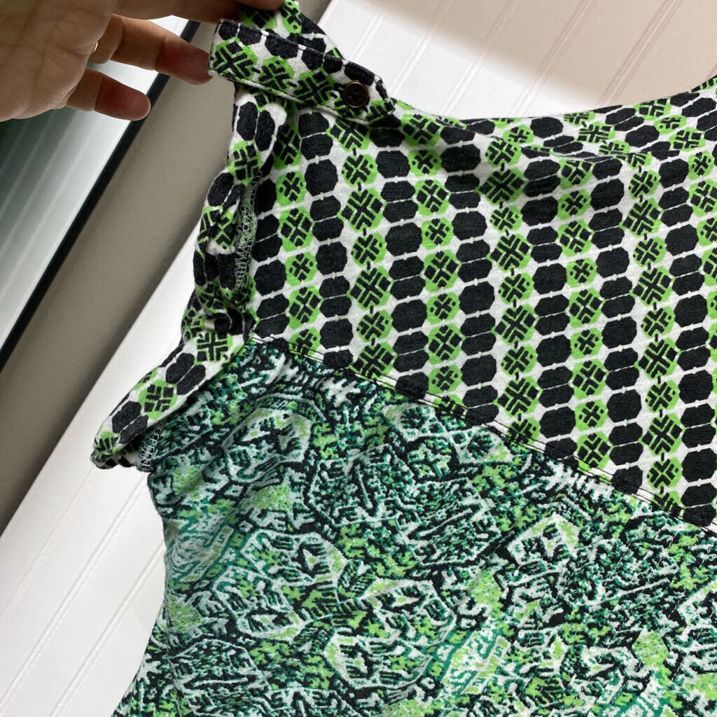SHORT SLEEVE PRINTED KNIT TOP