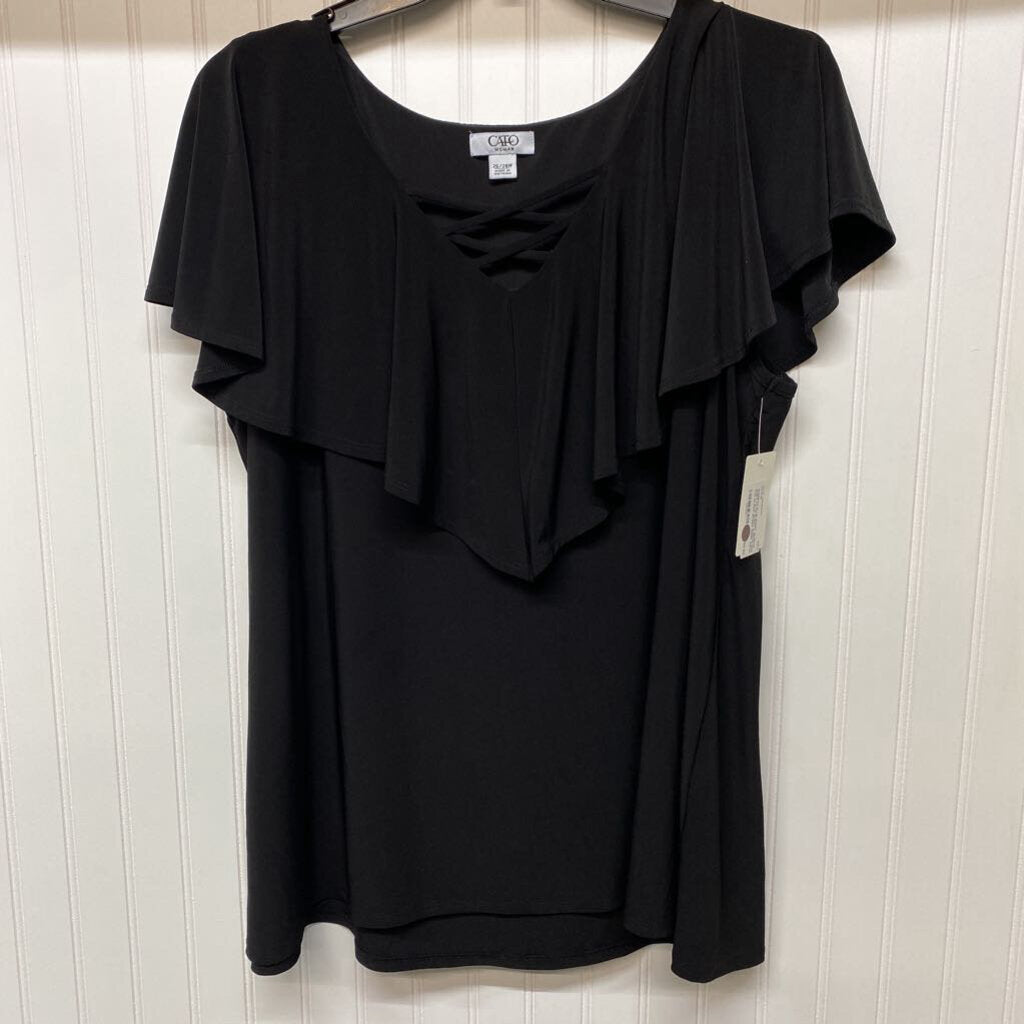 SHORT SLEEVE KNIT TOP