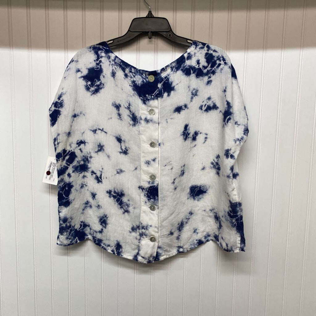 NAVY BUTTON UP