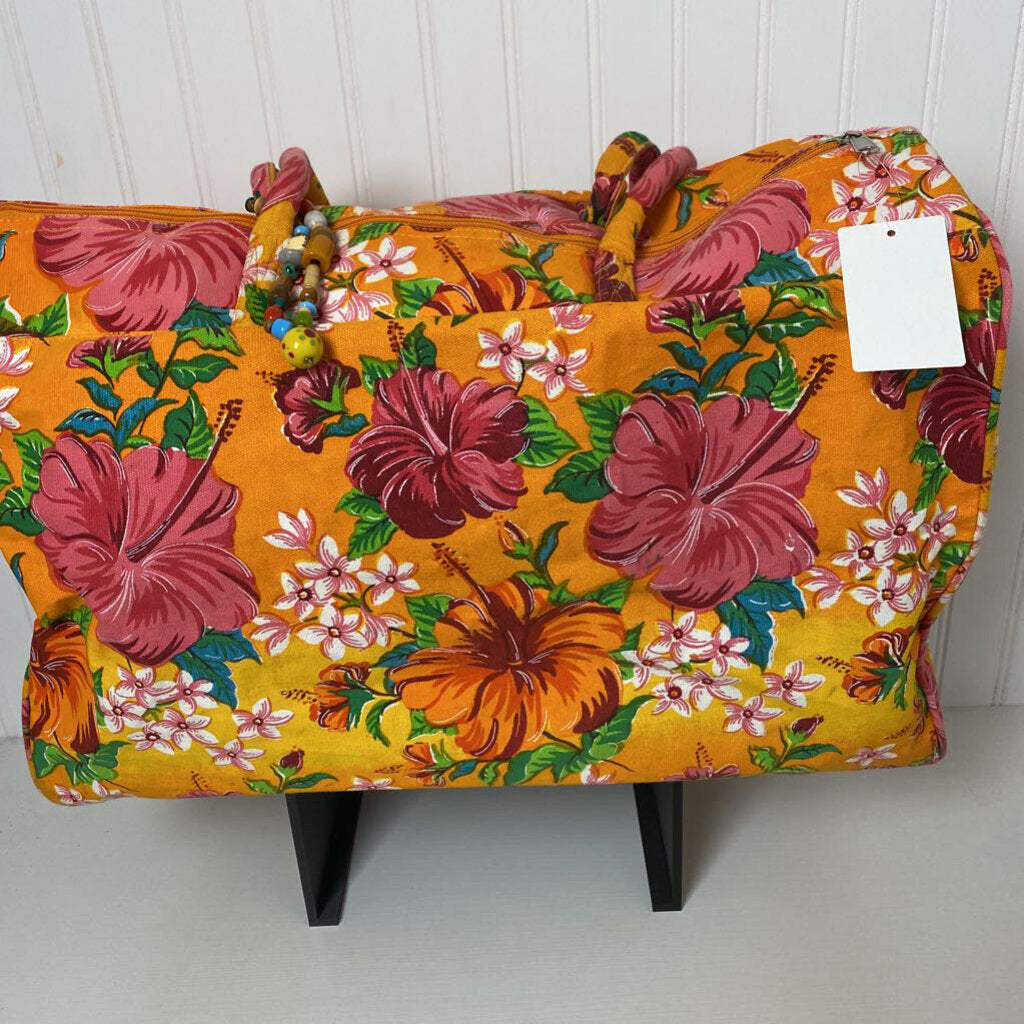 LARGE FLORAL DUFFLE BAG