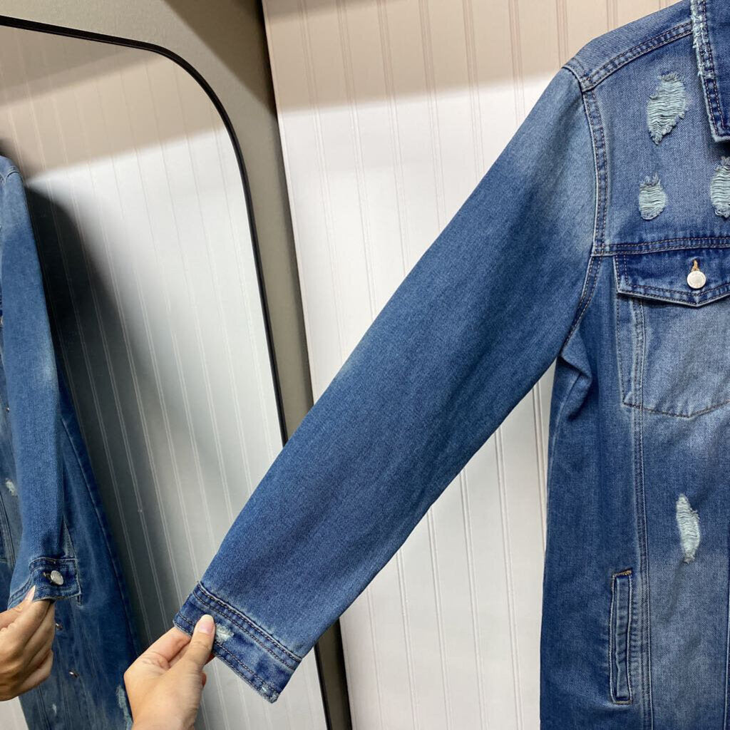 LONG SLEEVE DENIM BUTTON UP DRESS