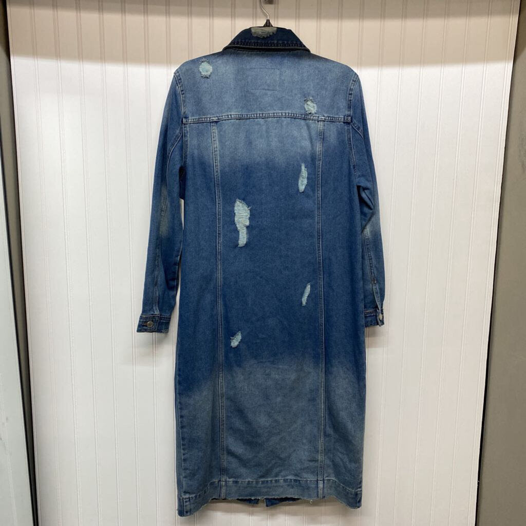 LONG SLEEVE DENIM BUTTON UP DRESS