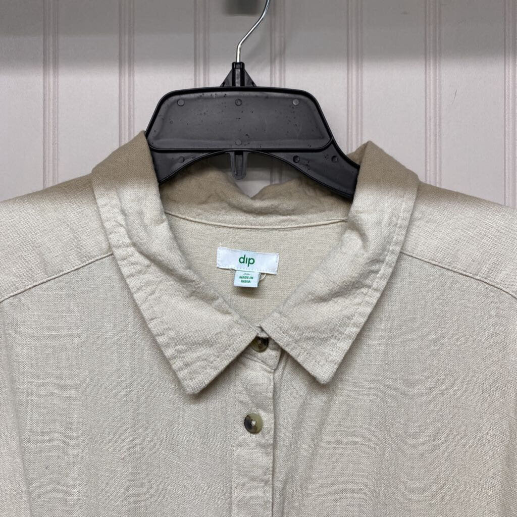 LONG SLEEVE COLLARED BUTTON UP DRESS