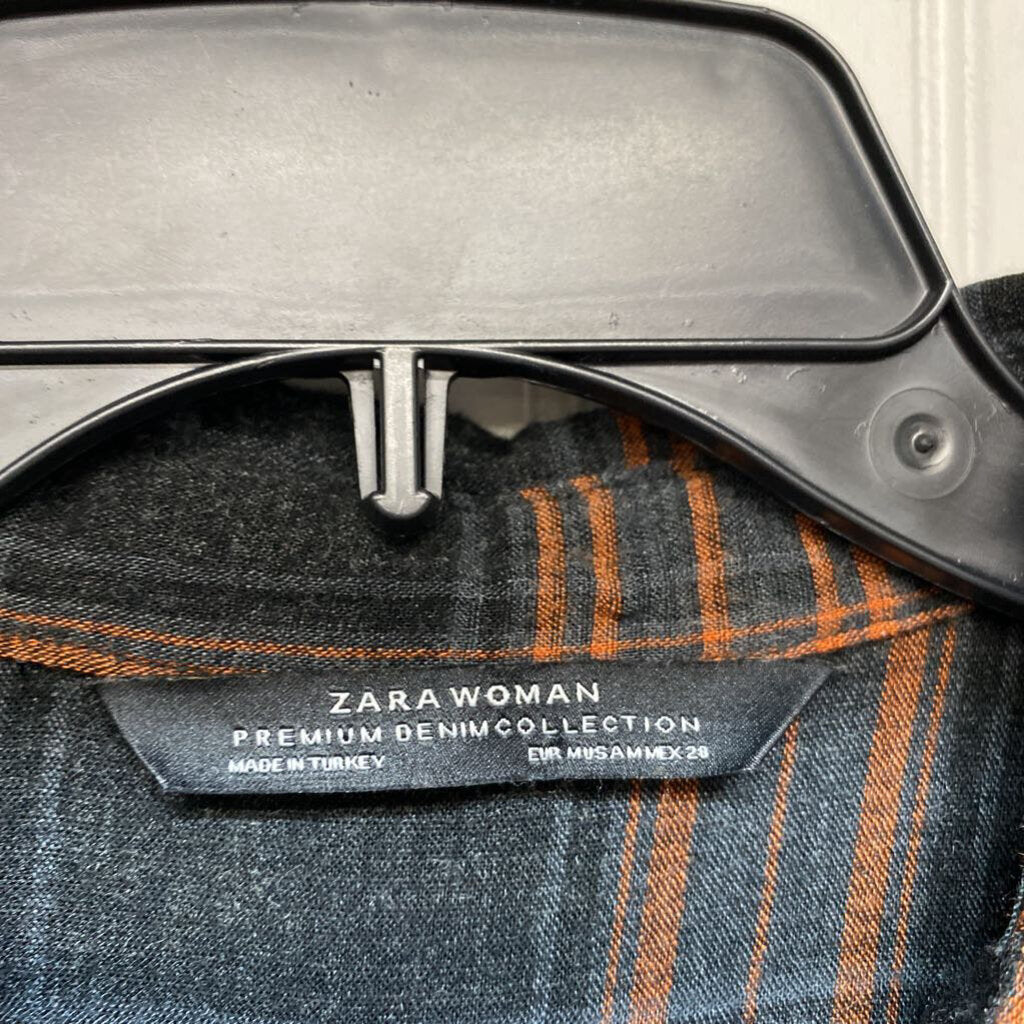 LONG SLEEVE COLLARED FRAYED FLANNEL SHIRT