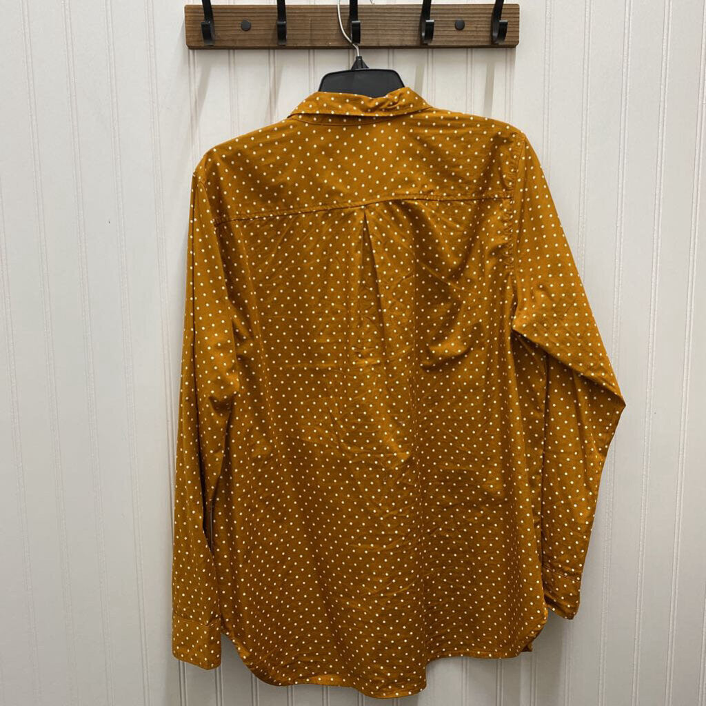 POLKA DOT COLLARED LONG SLEEVE BUTTON UP
