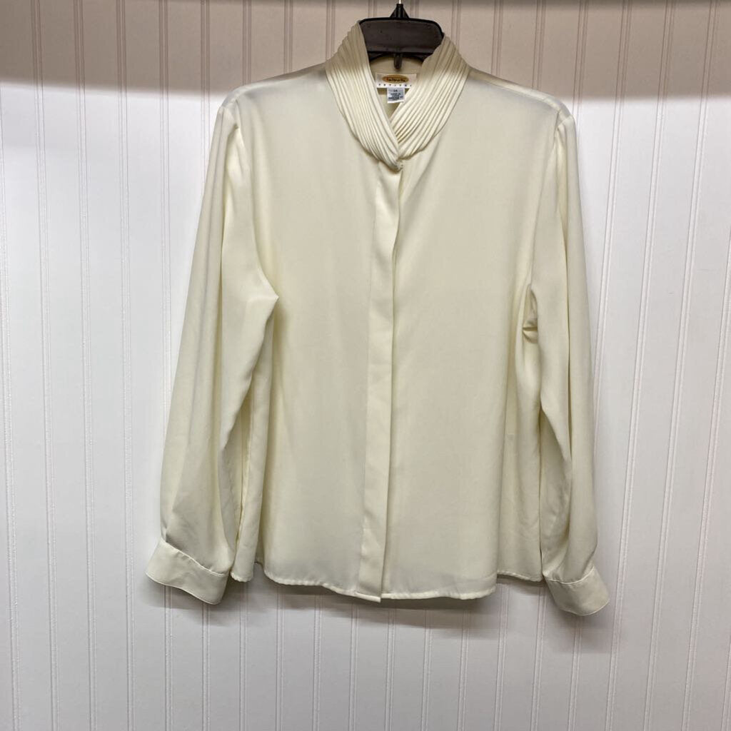 LONG SLEEVE SILK BUTTON UP BLOUSE