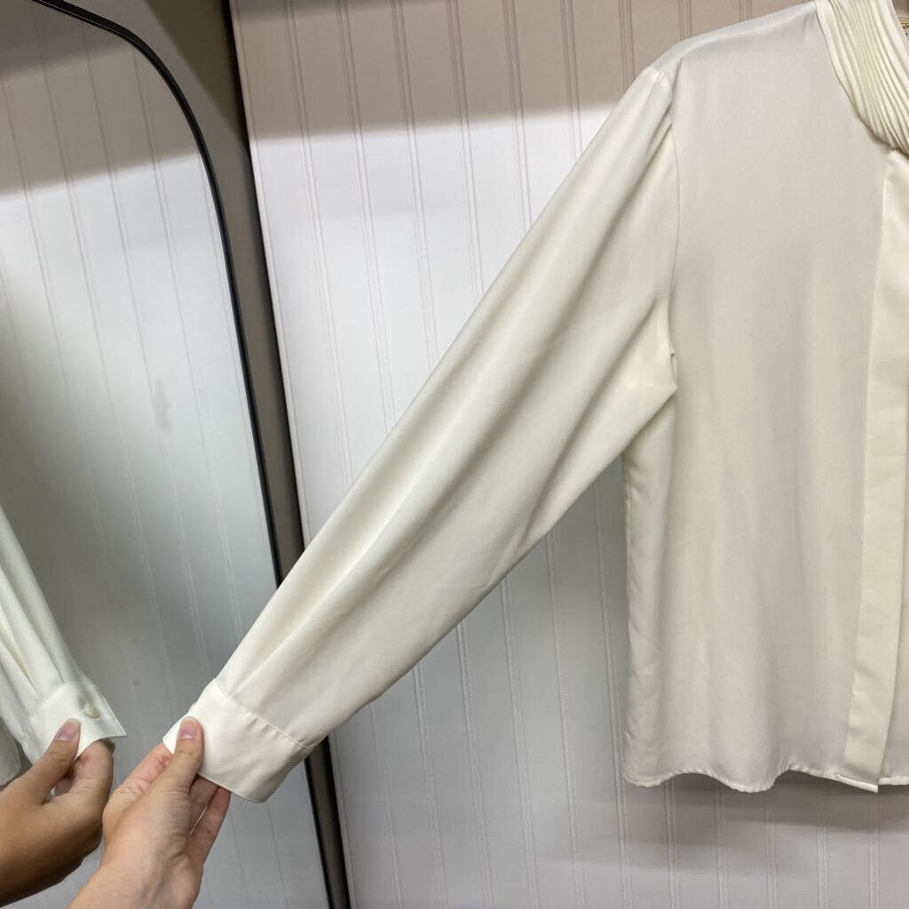 LONG SLEEVE SILK BUTTON UP BLOUSE