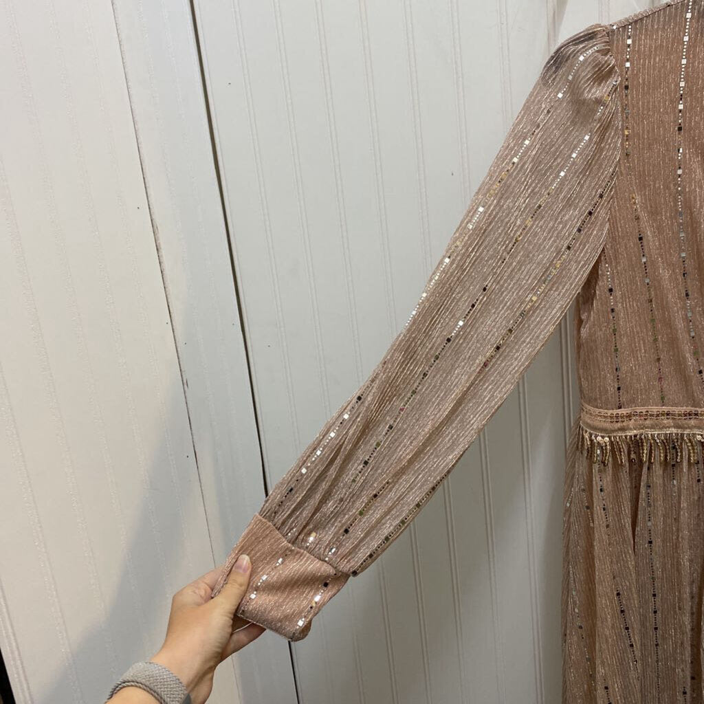 LONG SLEEVED SHIMMERING DRESS