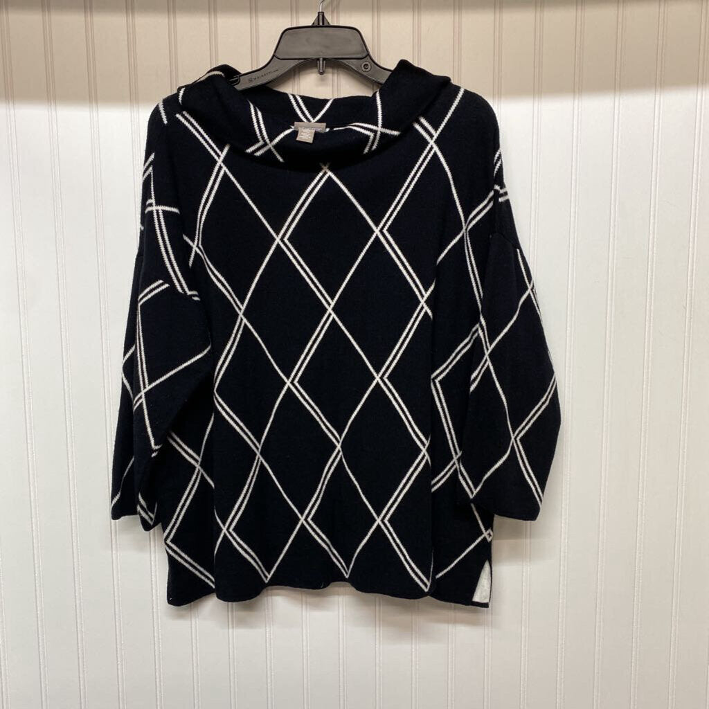 *BOAT NECK SWEATER WITH DIAMOND PATTERN