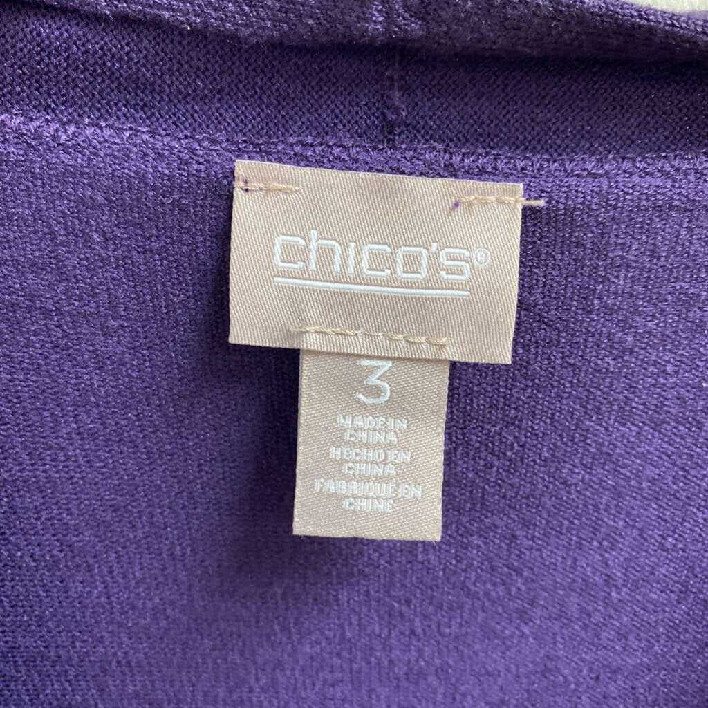*WRAP SWEATER WITH FRINGE PURPLE