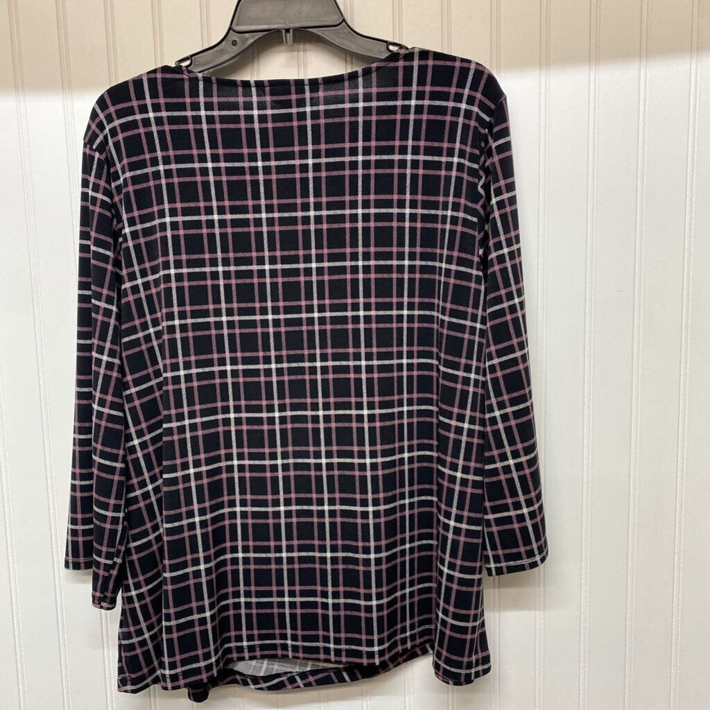 PLAID LONG SLEEVE TOP