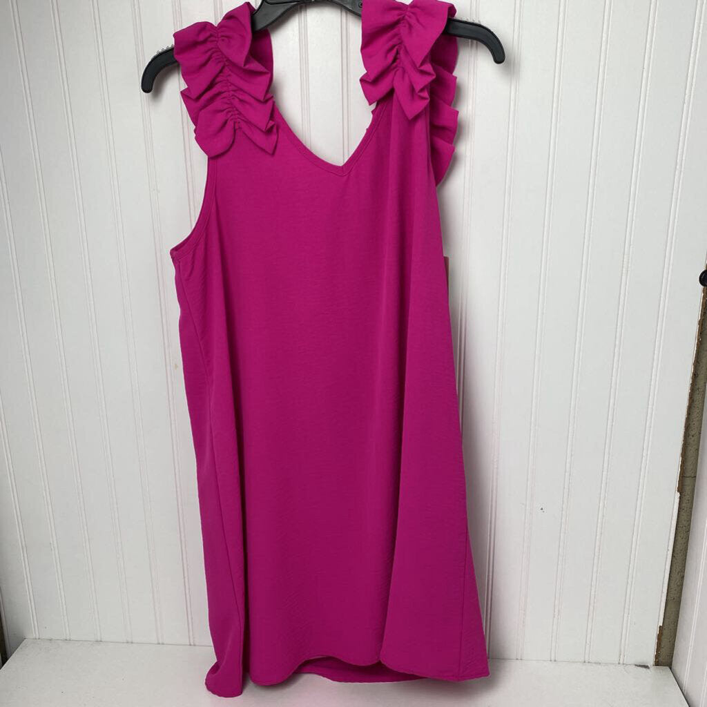 RUFFLED SLEEVLESS DRESS