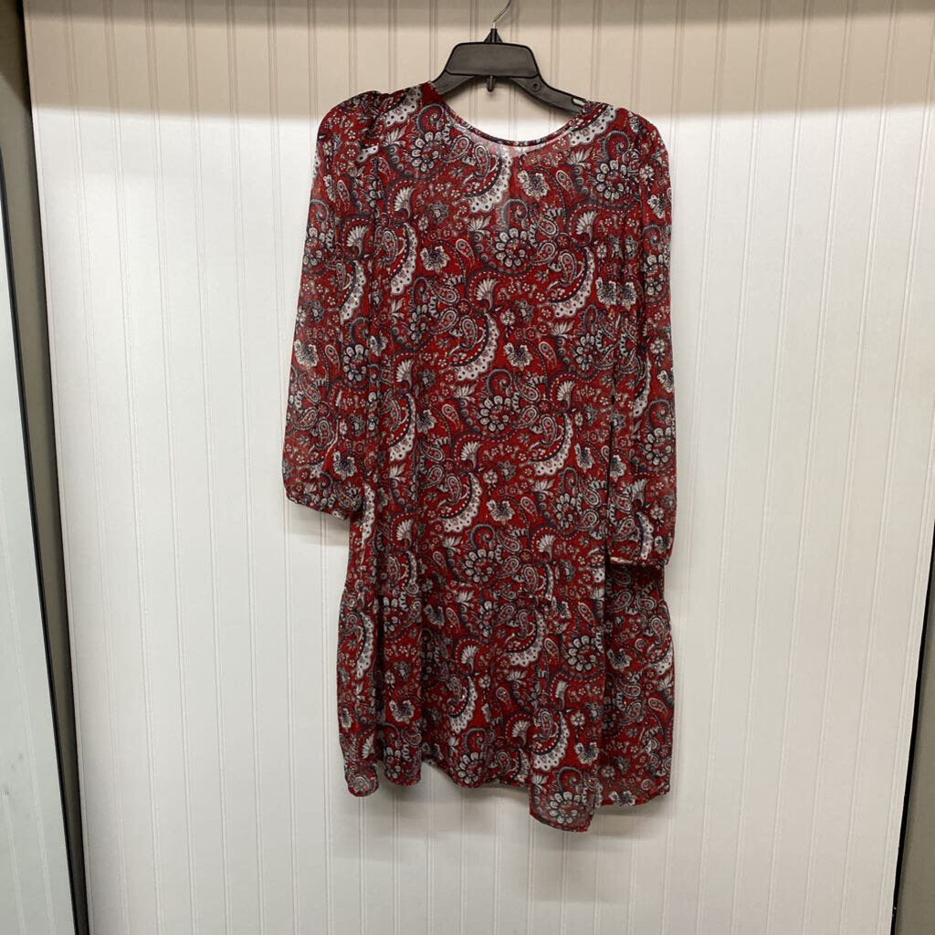 LONG SLEEVE LINED SHEER DRESS