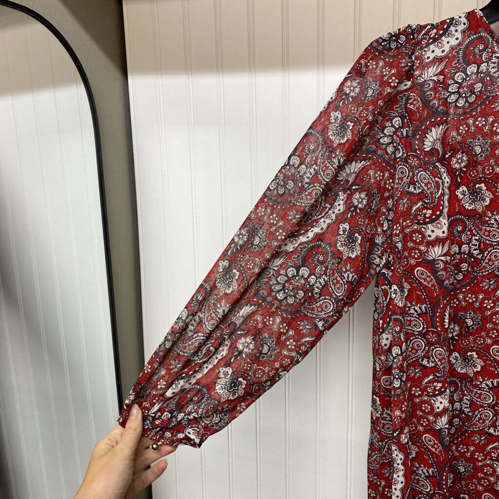 LONG SLEEVE LINED SHEER DRESS