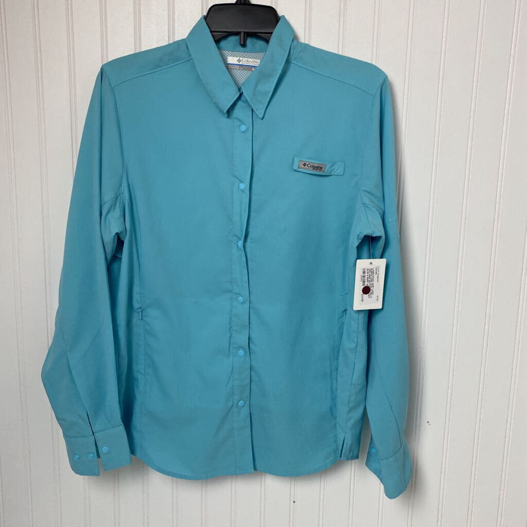 LONG SLEEVE DRI-FIT COLLARED BUTTON UP