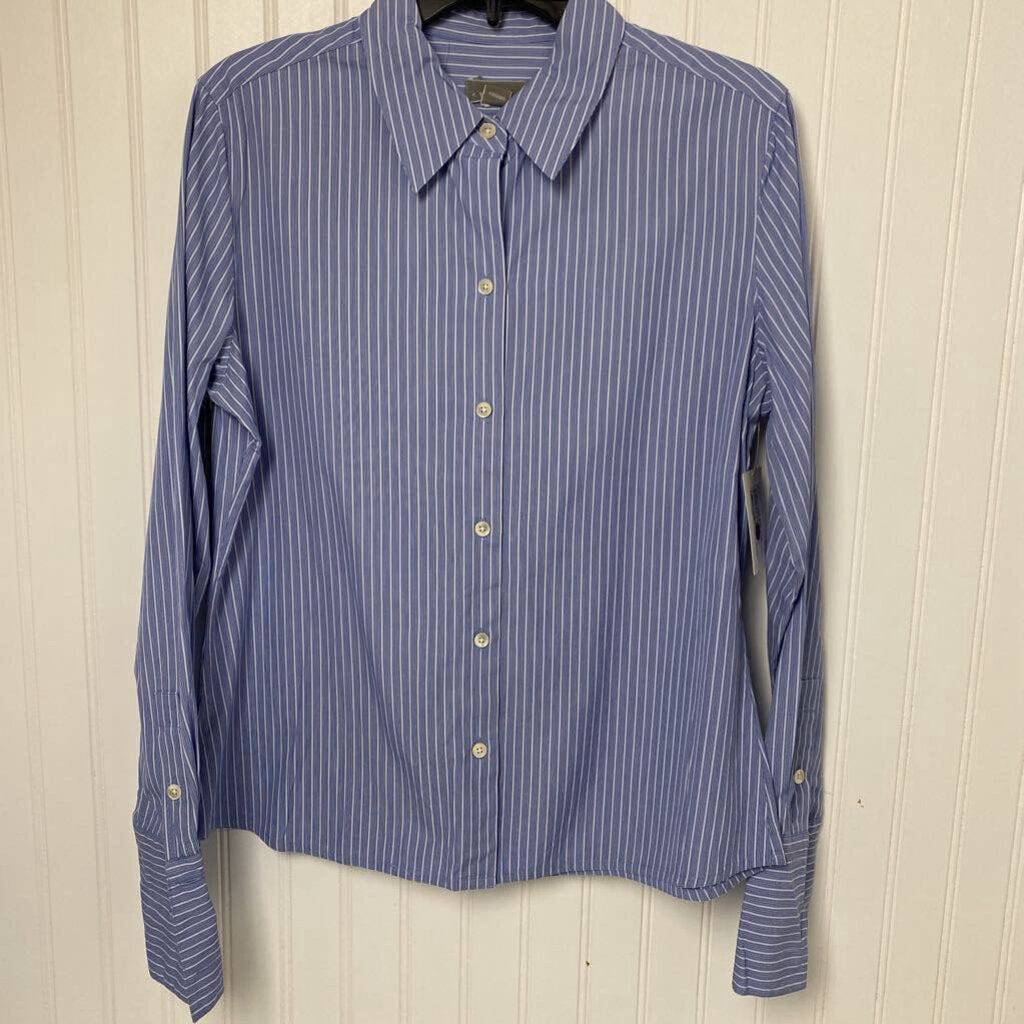 LONG SLEEVE COLLARED STRIPED BUTTON UP TOP
