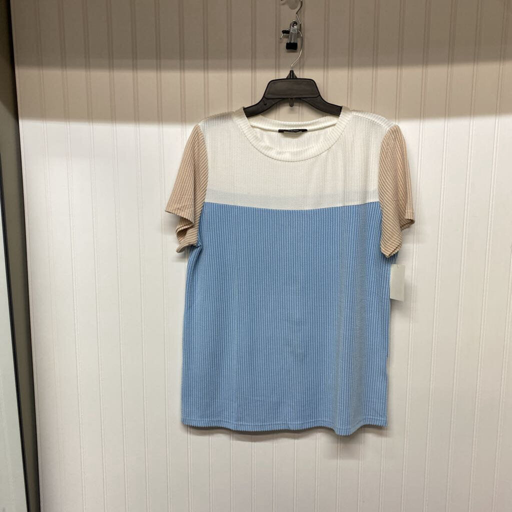 TRI COLORED RIBBED TOP