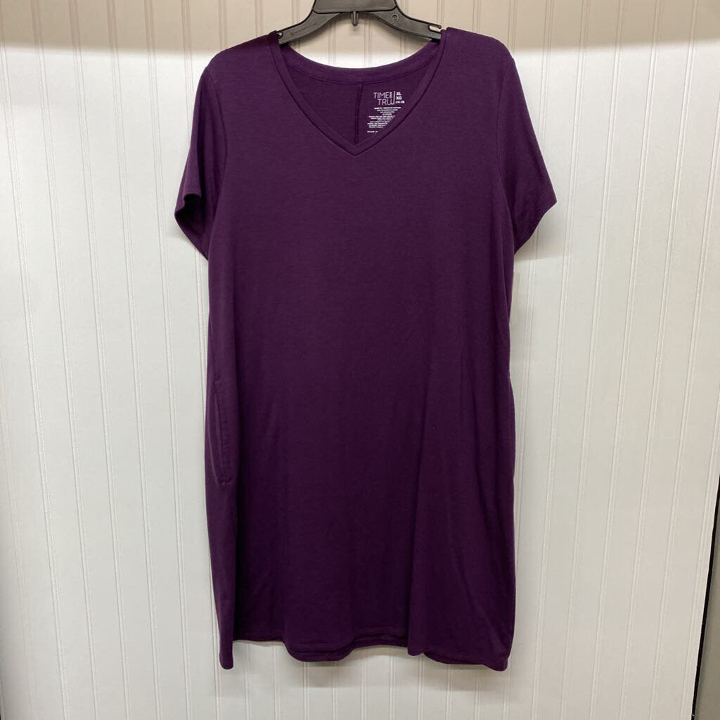 V NECK T SHIRT DRESS