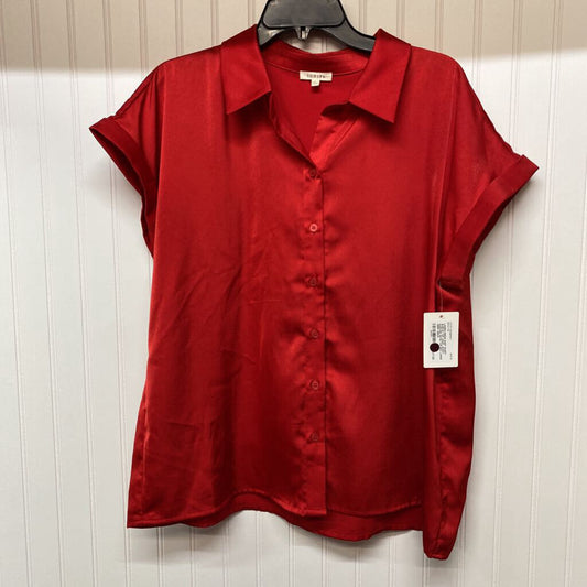 SHORT SLEEVED SATIN TOP