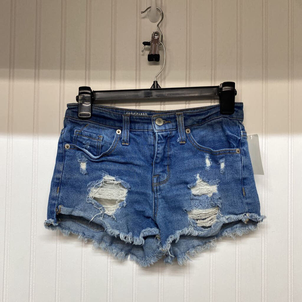 DISTRESSED DENIM SHORTS