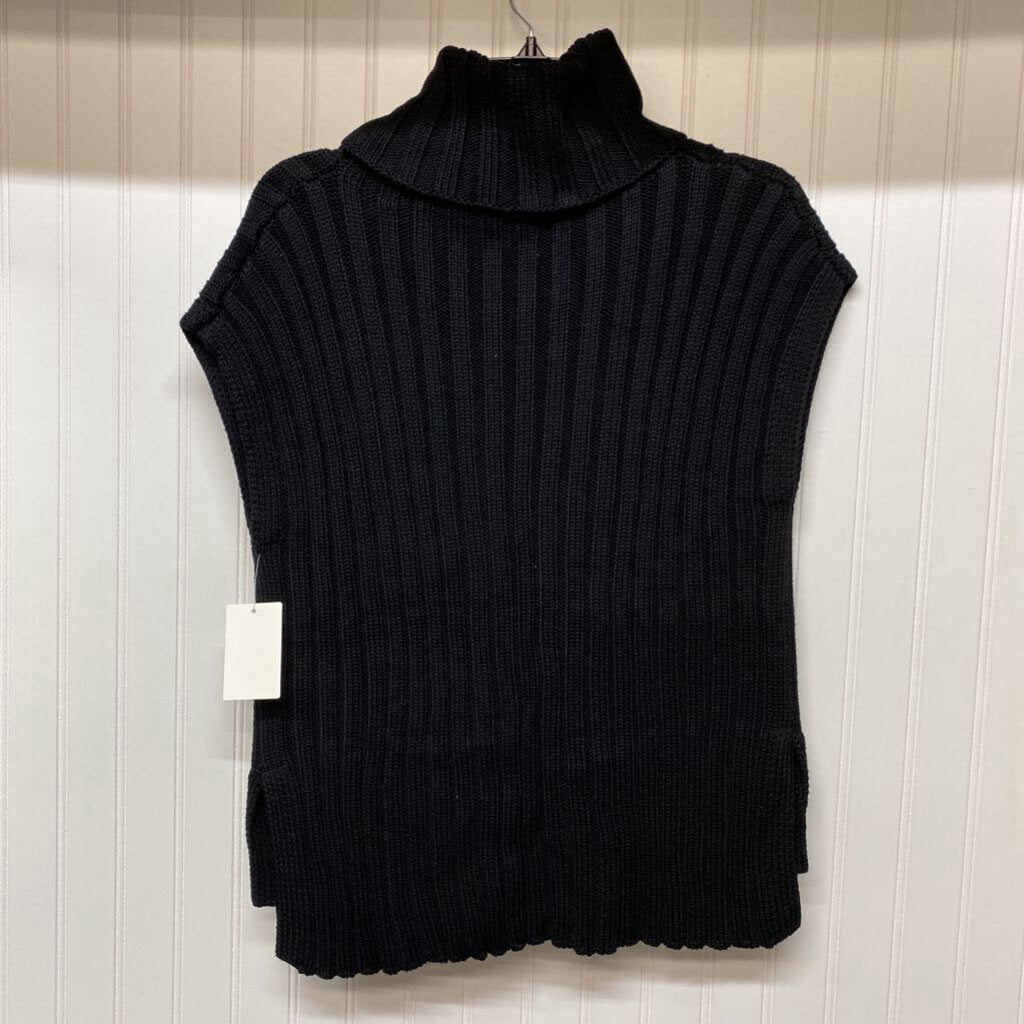 TURTLE-NECK SLEEVELESS KNIT SWEATER