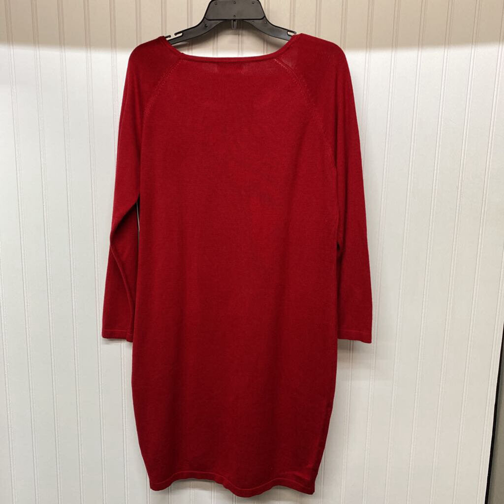 LONG SLEEVE RHINESTONED SWEATER DRESS