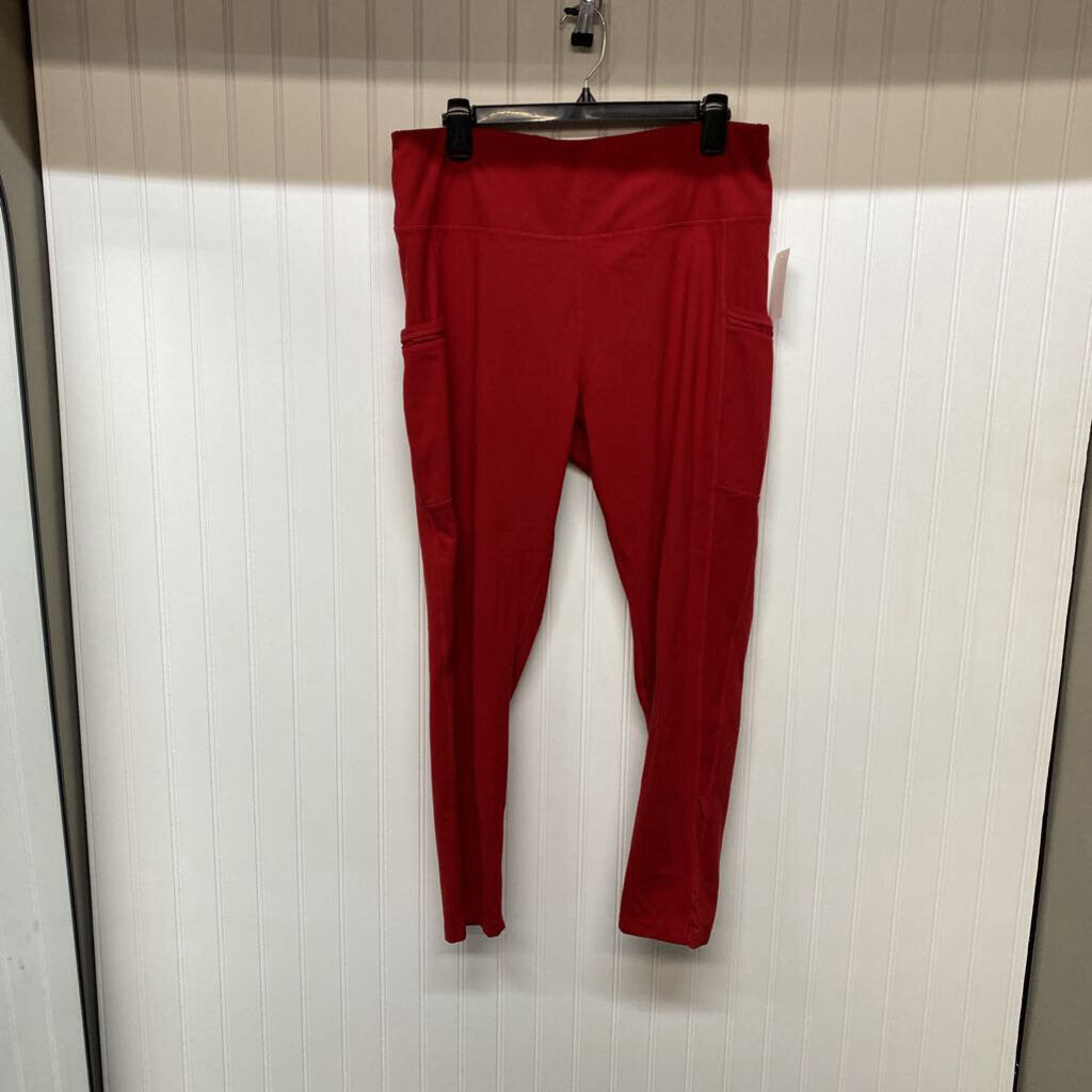 *BASIC RED LEGGINGS WITH SIDE POCKET