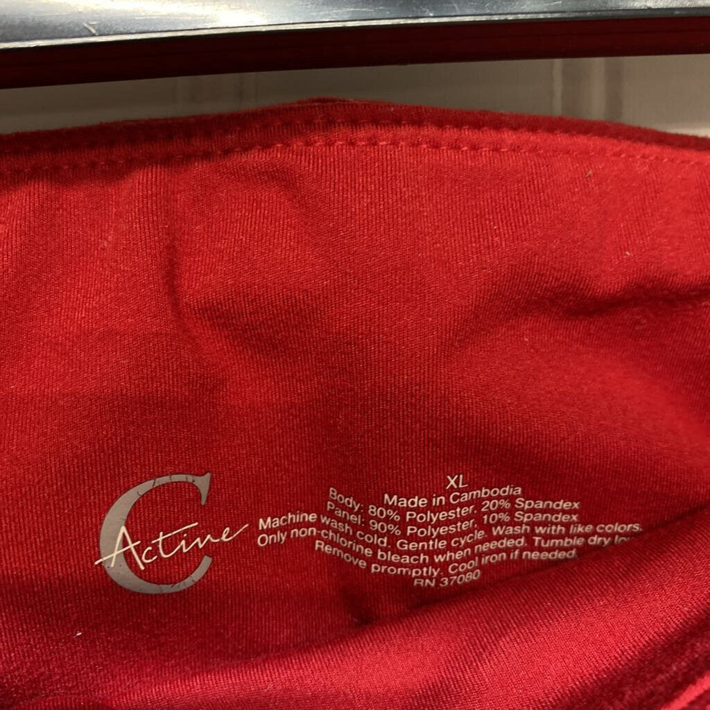 *BASIC RED LEGGINGS WITH SIDE POCKET