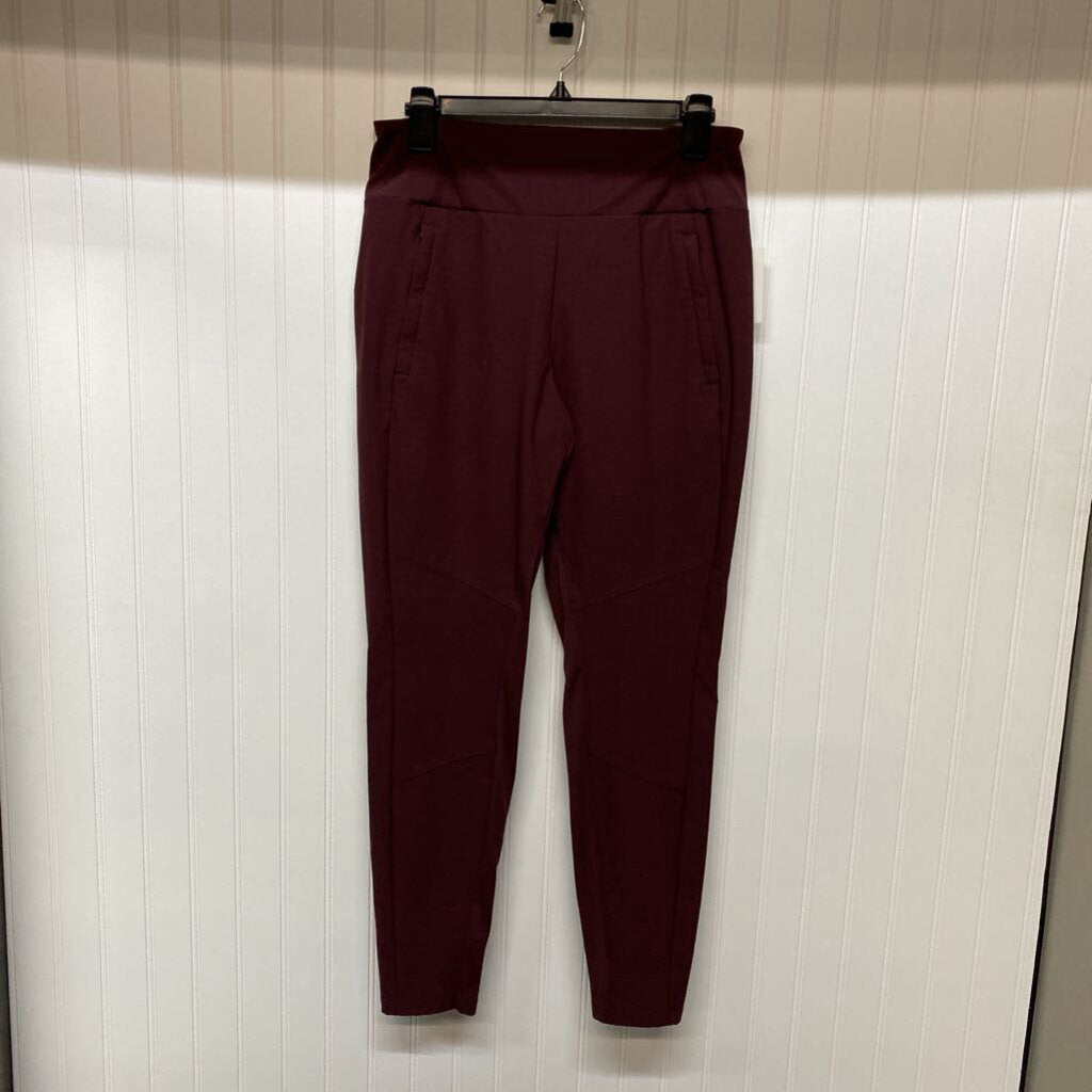 *BASIC MAROON NYLON WITH ZIPPER POCKETS LEGGINGS