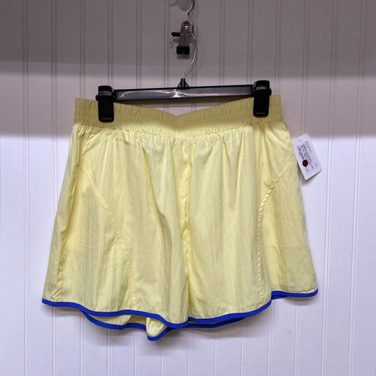 *NYLON SHORT YELLOW LINED WITH BLUE