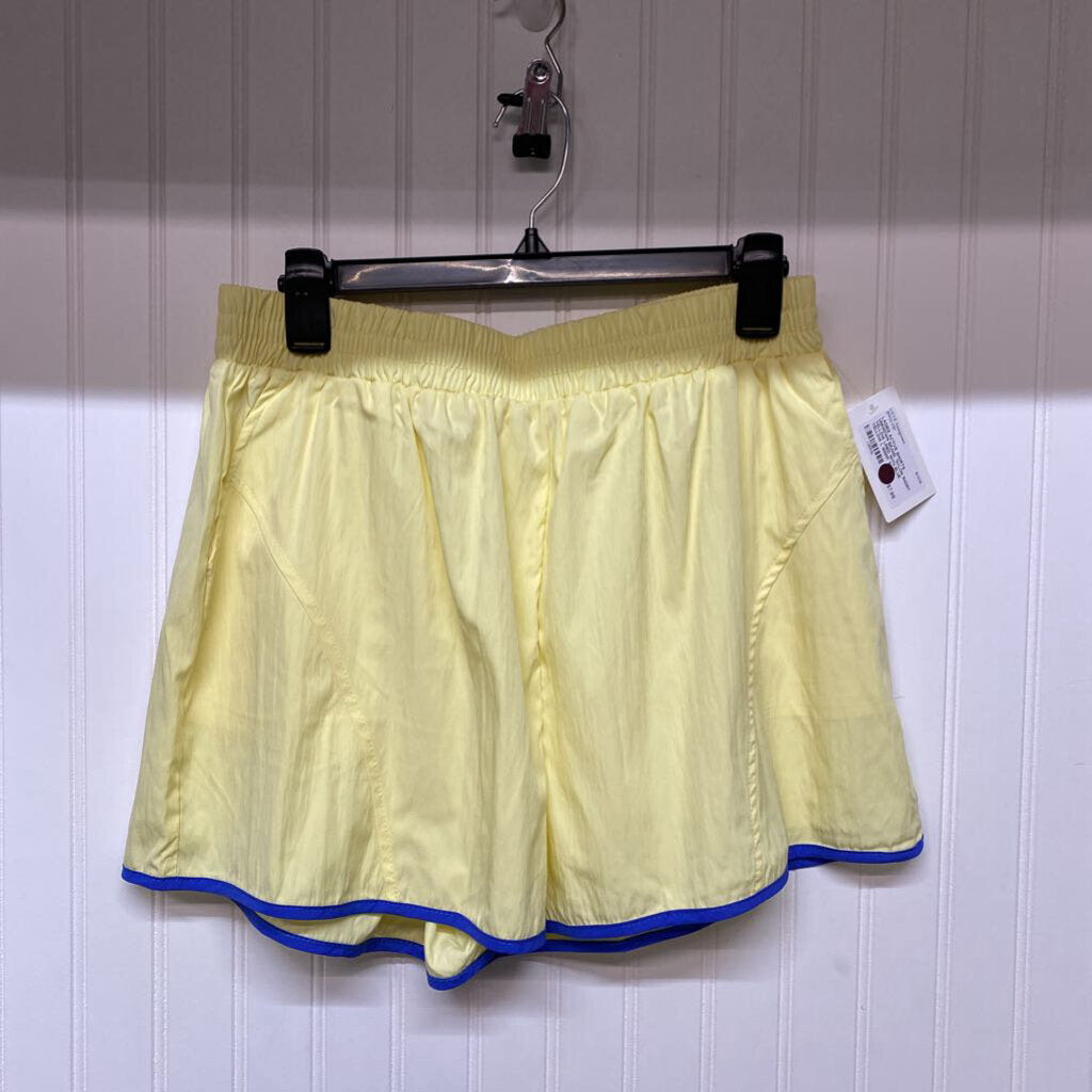 *NYLON SHORT YELLOW LINED WITH BLUE