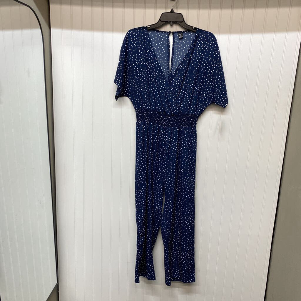 *LONG POLKA DOT NAVY