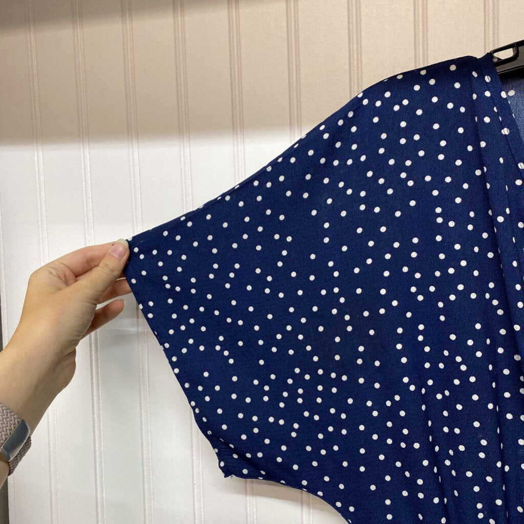 *LONG POLKA DOT NAVY