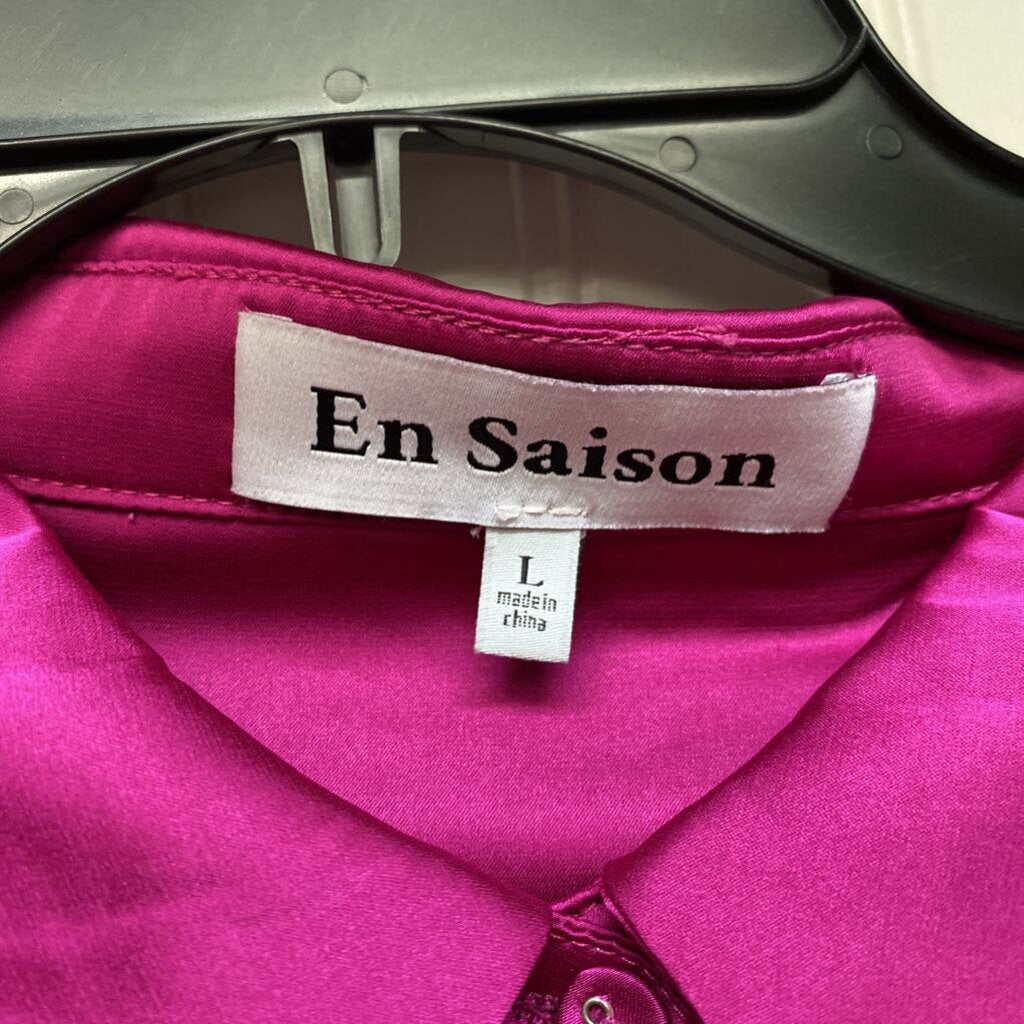*SHORT DRESS BUTTON UP LONG SLEEVE SATIN