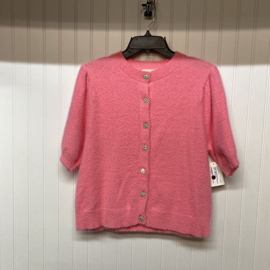 *SHORT SLEEVE FUZZY CARDIGAN