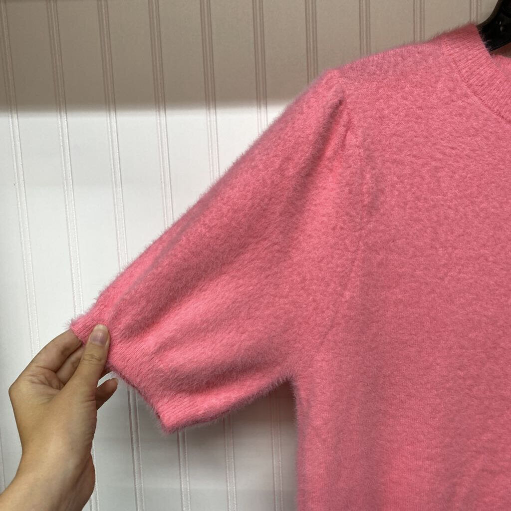 *SHORT SLEEVE FUZZY CARDIGAN