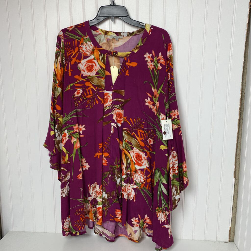 LONG SLEEVE FLORAL SHORT DRESS