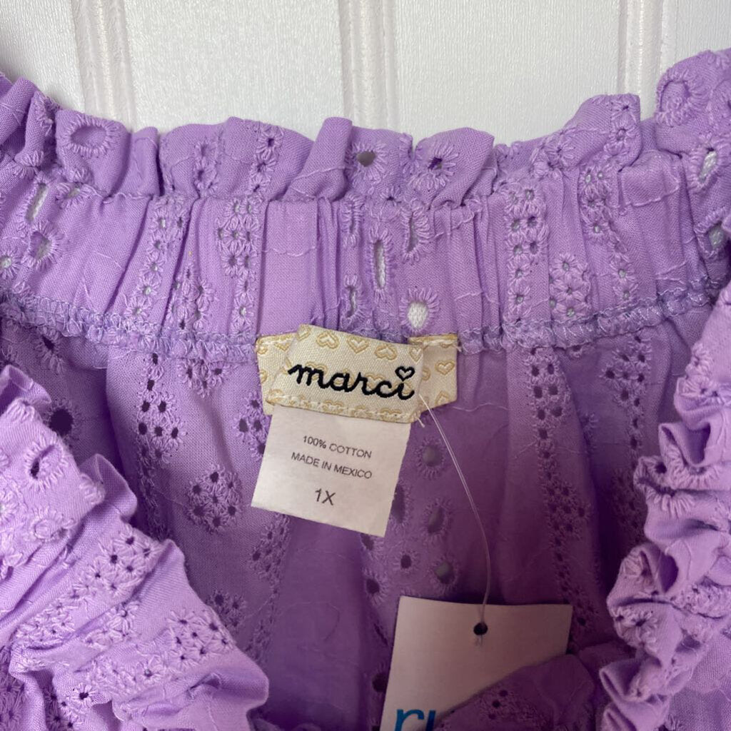 LONG SLEEVE EYELET TOP